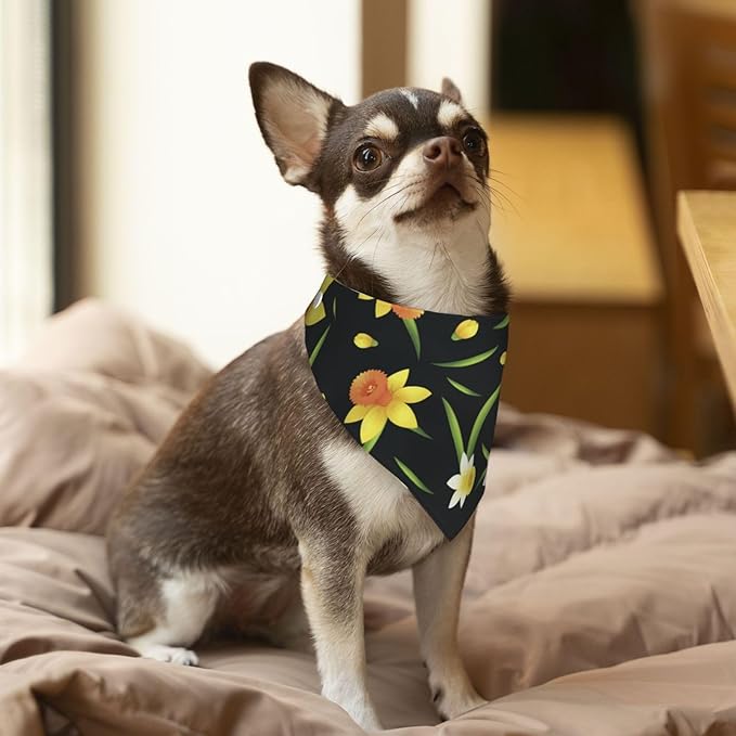 Pañuelo ajustable para perros Daffodils - Talla mediana - Color blanco miniatura 3