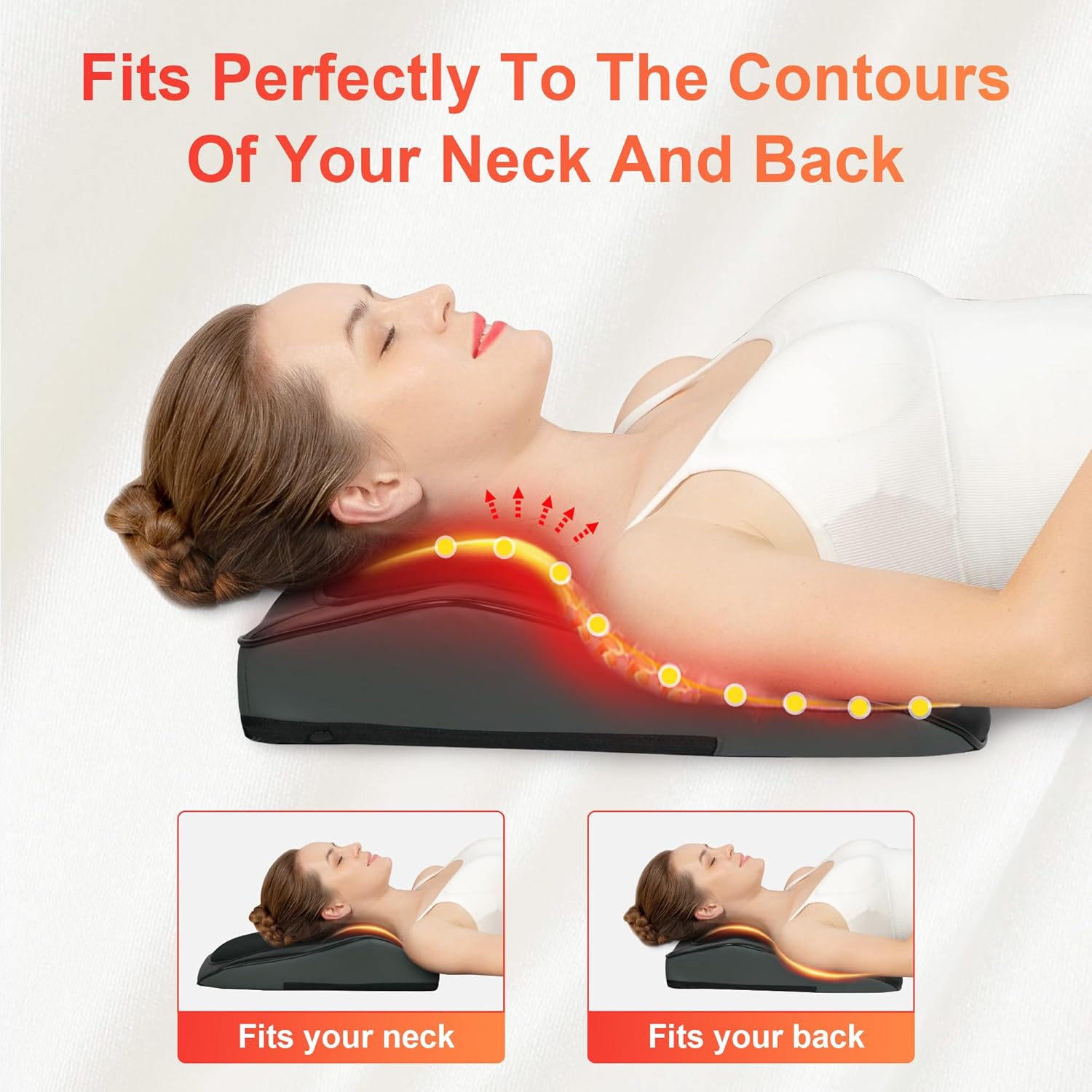 Common back massage with heat, shotsu neck and back with back, heat for pain relief, soothing heating and 3d kneading pillow gifts for women for men for men Common back massage with heat, shotsu neck and back with back, heat for pain relief, soothing heating and 3d kneading pillow gifts for women for men for men