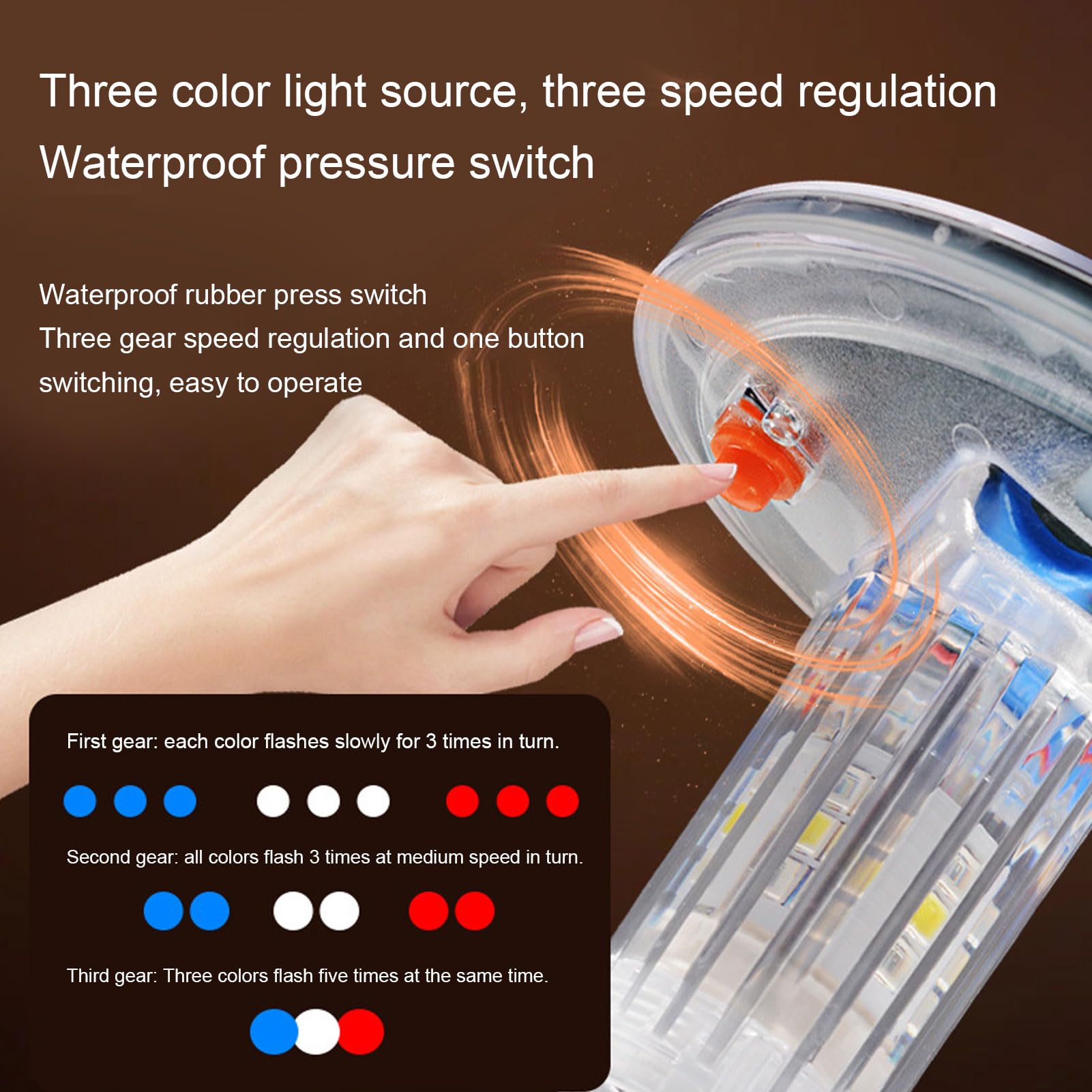 Solar Strobe Warning Light, Waterproof LED Flashing Safety Light, Outdoor Emergency Warning Lamp with Switch for Construction Traffic Dock Marine Beacon Road Signs