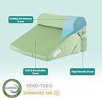 Vista 5 de Bedluxe 3Pcs Orthopedic Bed Wedge Pillow Set, Foam Wedge Pillow Post Surgery for Back, Leg and Knee Support, Adjustable 9&12 Inch Folding Triangle