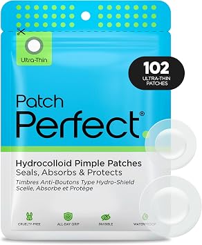 Spot Patches 102 Count - Korean Hydrocolloid Pimple Patches, Absorbing Dots for Spot Treatment, Invisible Acne Patches, Vegan & Cruelty-Free Spot Stickers 2 Sizes