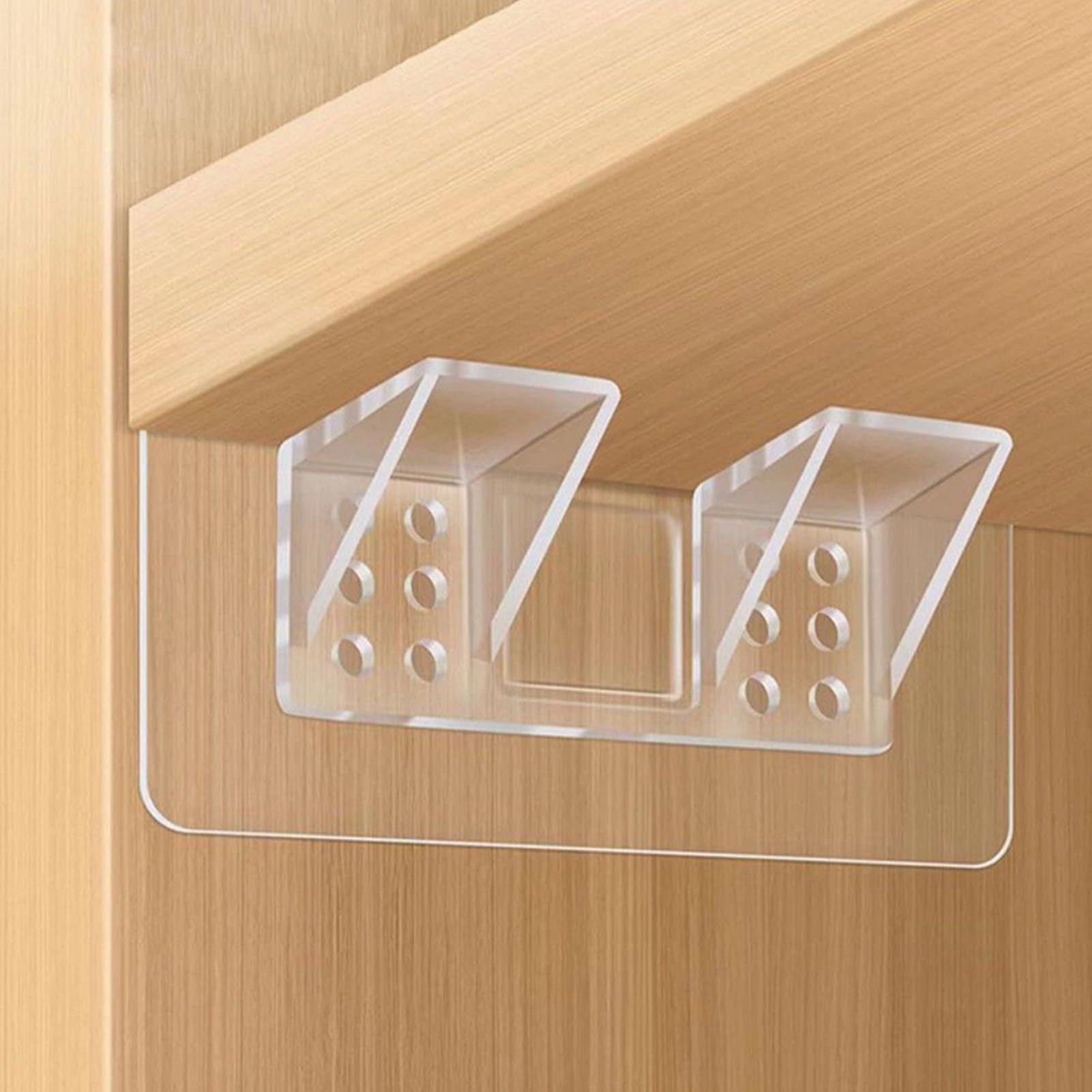 Punch Free Shelf Support Peg, Self Adhesive Support Shelf Bracket, No Drill Strong Load-Bearing Shelf Peg Shelf Support for Cabinet, Book Closet (12PCS)
