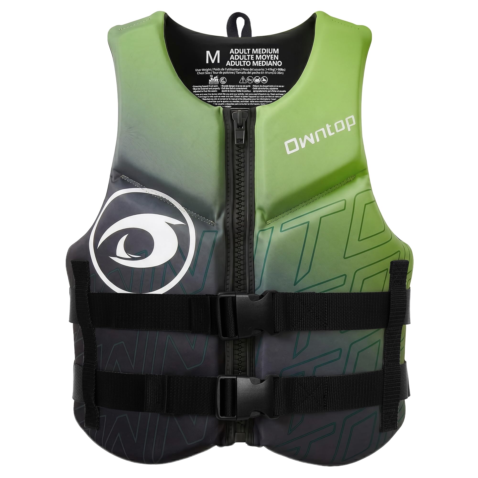 Owntop Chaleco de Ayuda a la Flotabilidad para Adultos Neopreno Plegable Ligero Doble Hebilla Kayak Paddle Pesca
