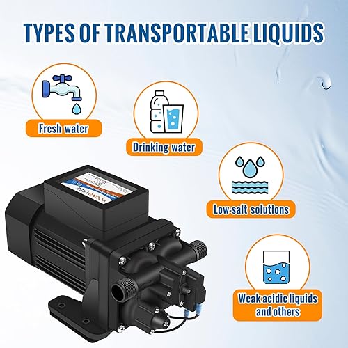 Miniatura 9 de YOUNGTREE Bomba de transferencia de presión de agua sin escobillas de 110 V de servicio continuo 6.0GPM 55PSI bajo demanda Bomba de diafragma de