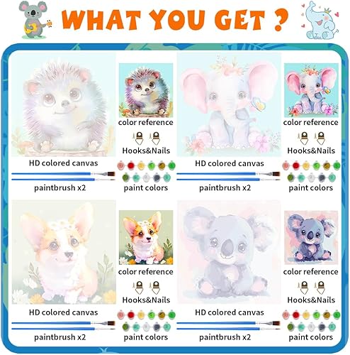 Miniatura 22 de QEUOYSS 4 pinturas por números para niños de 8 a 12 años, juego de pintura DIY para niñas, niños, adultos, manualidades principiantes para niñas