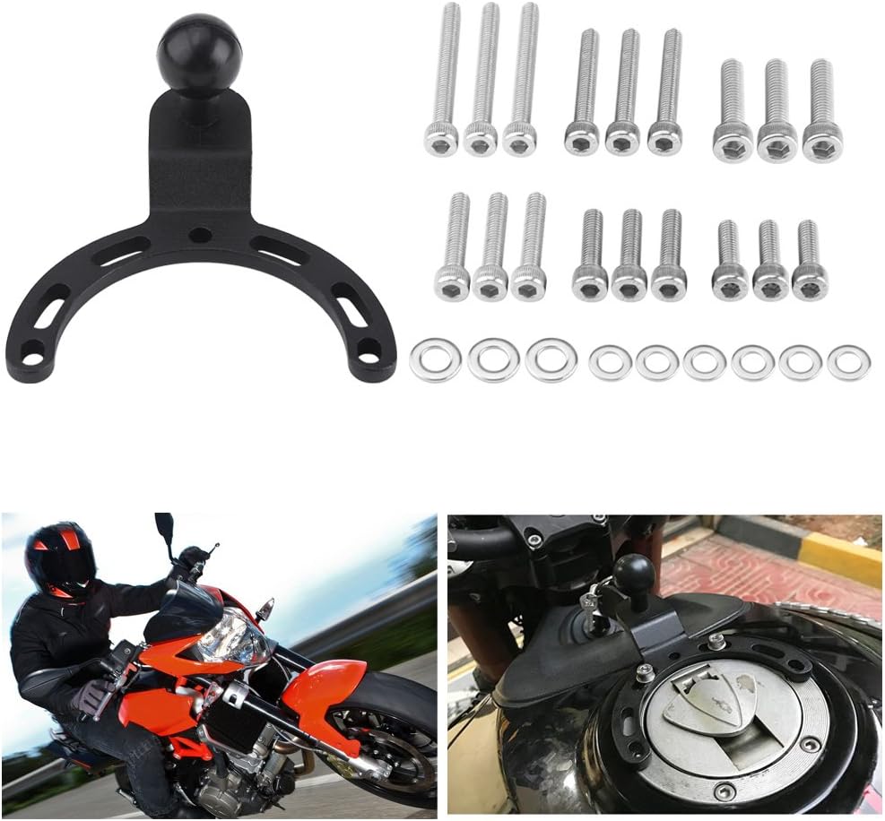 Dweekiy Motorcycle Tank Mount Bracket, Adjustable Motorcycle Gas Tank Mount GPS Phone Camera Bracket Hoder for Kawasaki