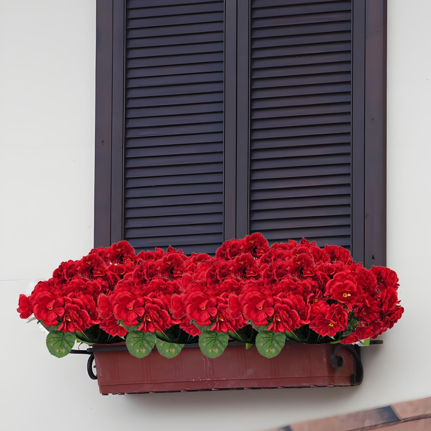 Artificial Flowers for Outdoor Spring Summer Decoration,6 Bundles Fake Silk Geraniums Flowers Faux Flowers Plants UV Resistant for Garden Home Planter Windows Yard Table Centerpiece - Image 7