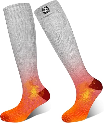 Calcetines térmicos para hombres y mujeres, 7.4 V 2200 mAh, batería recargable eléctrica, calcetines de invierno cálidos, calcetines de calefacción