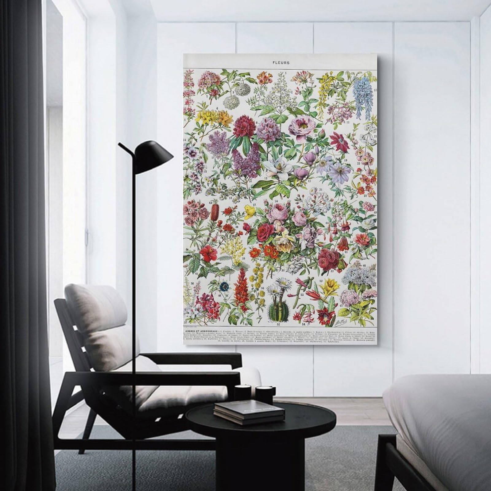 Junmoney Canvas Wall Decor Vintage Flowers, 24x36inch(60x90cm), for Lounge Decor, Bedroom Walls Or Flats, Eye Catching Artwork for Blank Walls
