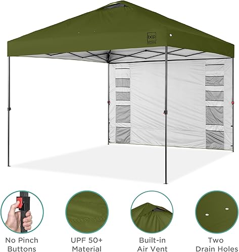 Miniatura 191 de Best Choice Products Carpa Toldo Desplegable de 10x10 pies para Instalación de 1 Persona, Refugio Portátil Instantáneo con Botón de 1 Toque