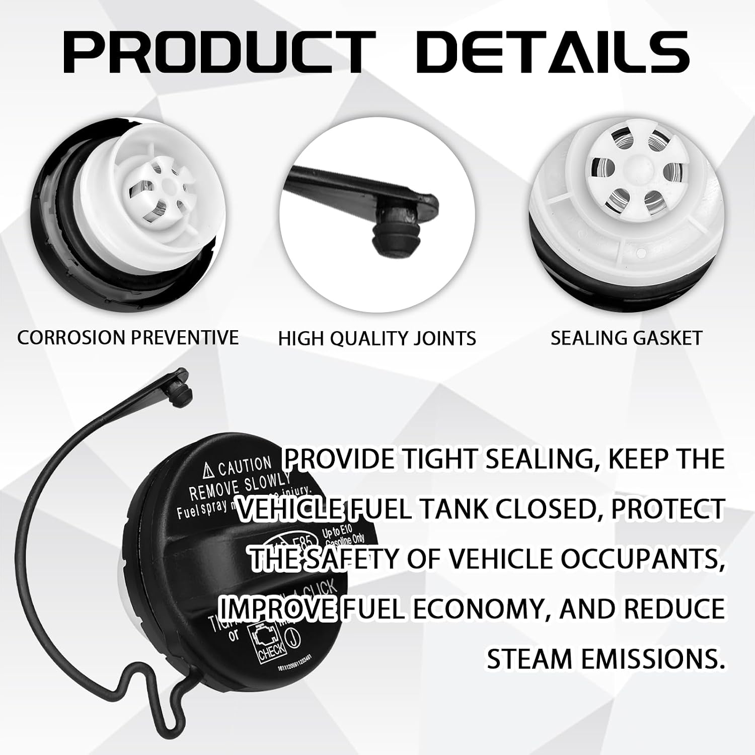 Gas Cap Fuel Tank Cap OEM for Toyota Scion, Tacoma Lexus ES350, GS350, GS460, LX470, 4Runner, Avalon, Camry, Corolla, Highlander, Matrix, RAV4 77300-06040 Automotive Replacement Oil Fuel Caps