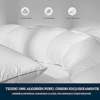 Vista 5 de Serta - Edredón de plumas de ganso con fibra de plumón y algodón, tamaño king con 100% de algodón, funda de edredón de lujo hipoalergénica