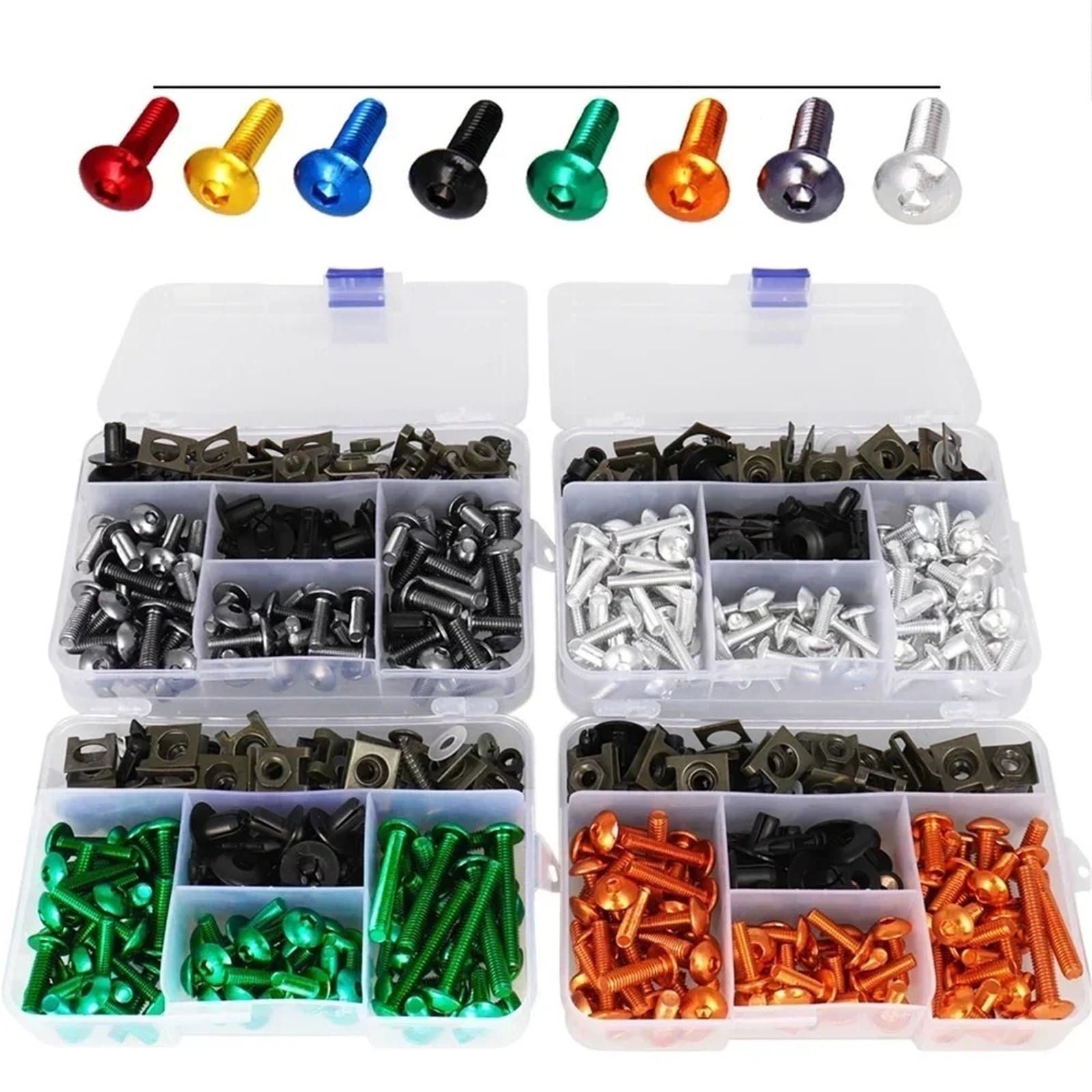Tornillos para Carenado De Motocicleta para Vespa LX50 LX125 LX150 Ie LX Touring 50 125 150 150IE Kit Tuercas Y Clips Tornillos De Fijación Parabrisas(Rojo)