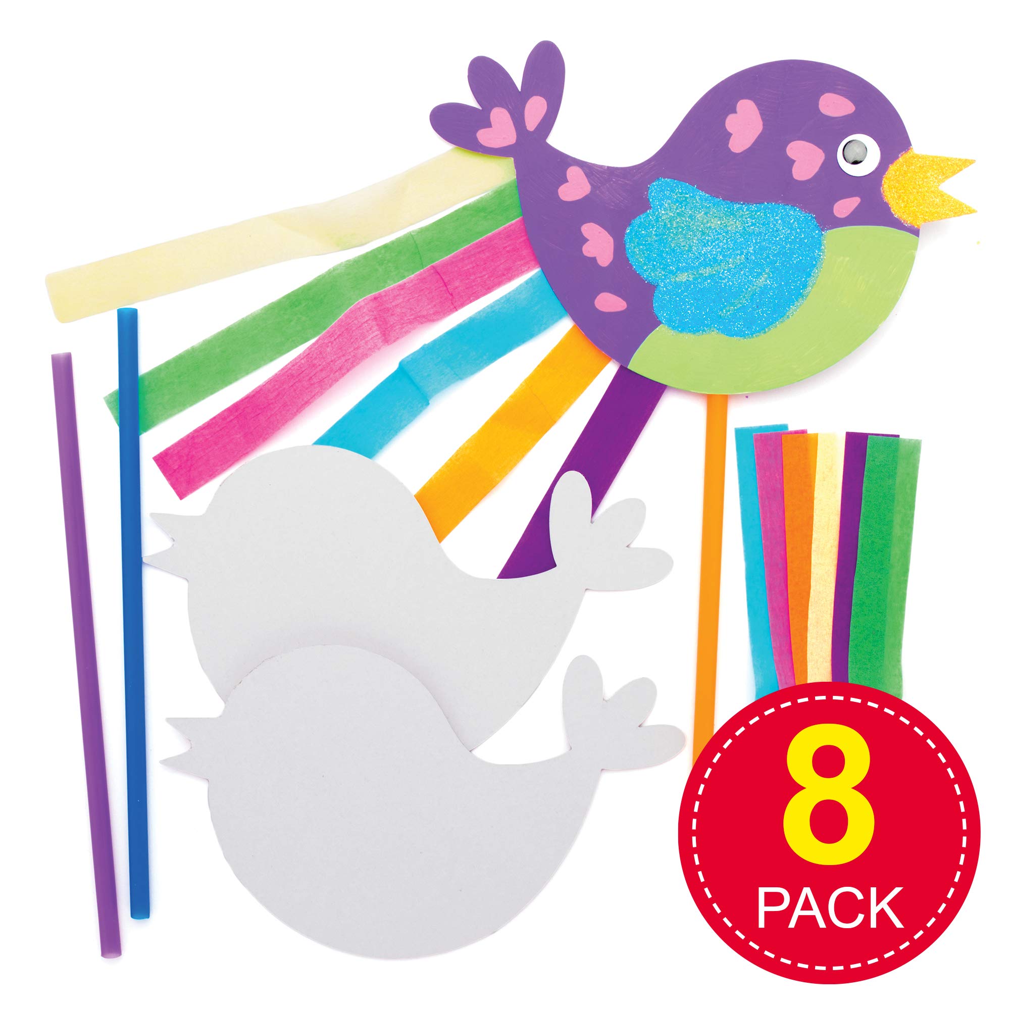 Baker Ross Vogel-Bastelset Für Kinder – 2 Kreative Sets Mit Aufklebern & Aktivitätenbuch