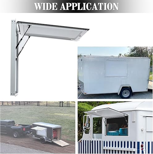 Miniatura 6 de Ventana de concesión con toldo de 53 pulgadas de ancho x 33 pulgadas de alto, ventanilla de servicio de camiones de alimentos para tu camión de