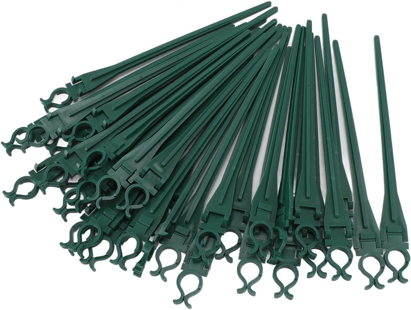 Christmas Light Grass Hook, 50 Pieces 9 Inch Plastic Lighting Belts for C7, C9 Lights, Light Rods for Outdoor Areas, Garden, Sidewalks (Green)