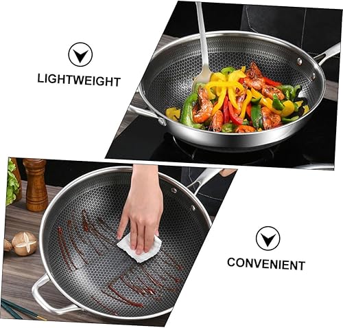 Miniatura 3 de Wok de acero inoxidable antiadherente Sartén antiadherente utensilios de cocina antiadherentes Sartén de acero inoxidable Utensilios de cocina de