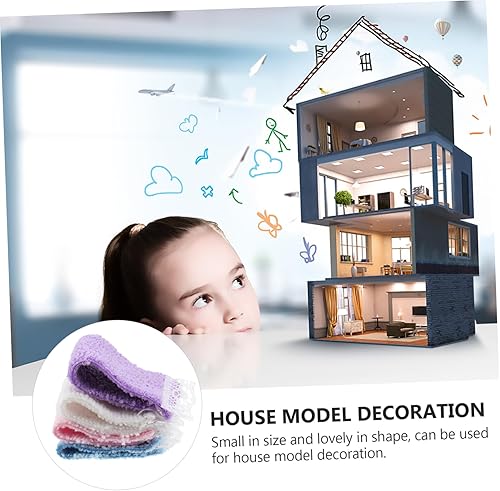Miniatura 7 de 4pcs casa de muñecas toalla de baño miniatura accesorios de baño 1: 12 casa de muñecas muebles de baño muñecas casa juego casa accesorio para niños