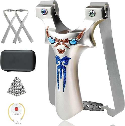 Miniatura 15 de SQLWYLAT Professional Slingshots Set Slingshot High Precision Flat Leather Slingshot Fast Bow Special for Outdoor Hunting Catapult Gris