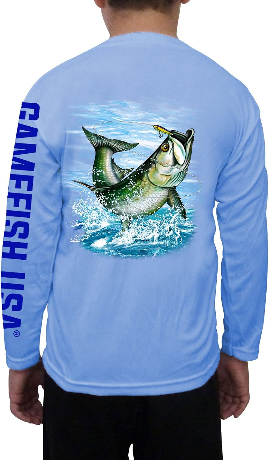 GAMEFISH USA Kid's UPF 50 Long Sleeve Microfiber Moisture Wicking Performance Fishing Shirt Tarpon