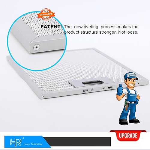 Miniatura 5 de Filtro de repuesto para campana extractora de 9 x 10.25 pulgadas (9.055 x 10.236 in), filtro de ventilación de malla de aluminio de 4 capas, filtro