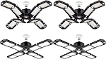 LED Garage Light,Super Bright Screw in E26/E27 Ceiling Shop Work Lamp, 150W 15000 Lumen Deformable Basement Bulb Fixture with 8 Adjustable Panels, Commercial Bay Lighting for Workshop (One Pack)