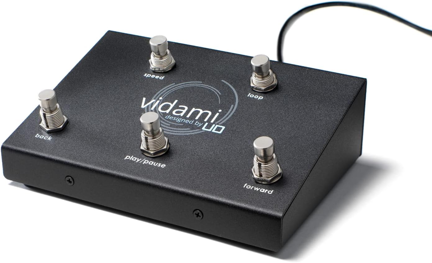 Vidami YouTube Hands Free Video Controller for PC or Mac - Foot pedal controller for Video Looping - Helps Musicians Slow Down & Loop Online Videos for Faster Learning - Made in the USA