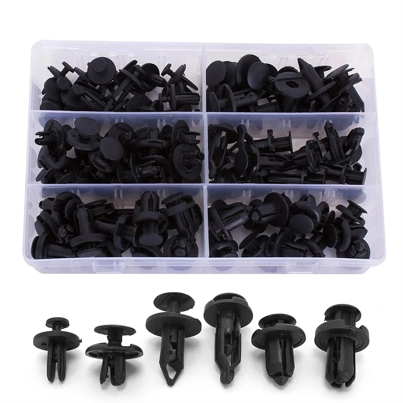 Viti e accessori 102 Pz 6.3mm 8mm 9mm 10mm Clip Di Fissaggio Automatico Misto Car Body Push Fermo Spille Rivetto Paraurti Door Trim Pannello Kit