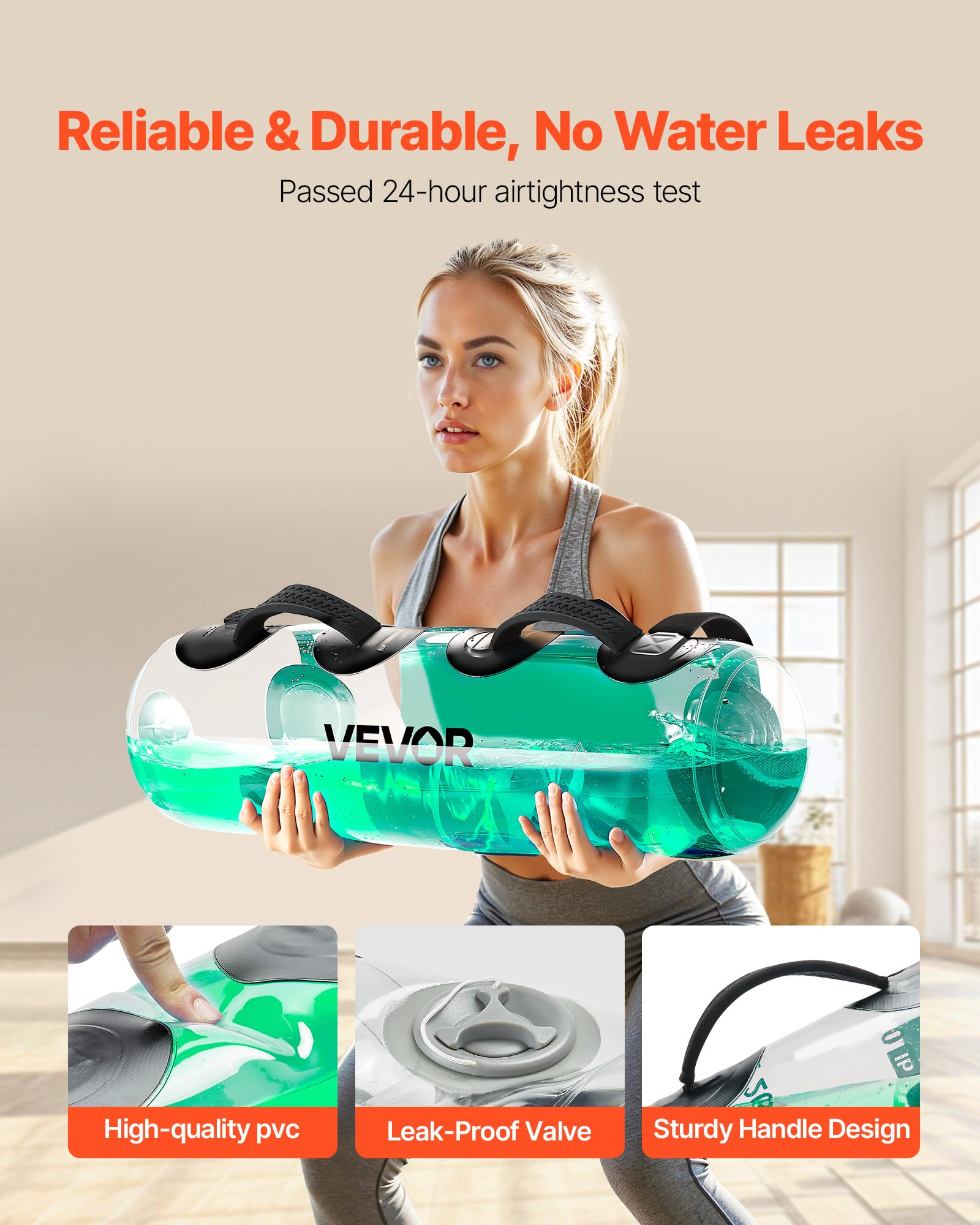 VEVOR Water Weights - Bolsa de agua grande para entrenamiento, estabilidad portátil ajustable y equipo de ejercicio de cuerpo completo, para entrenamiento de fuerza y equilibrio, ejercicio de gimnasio