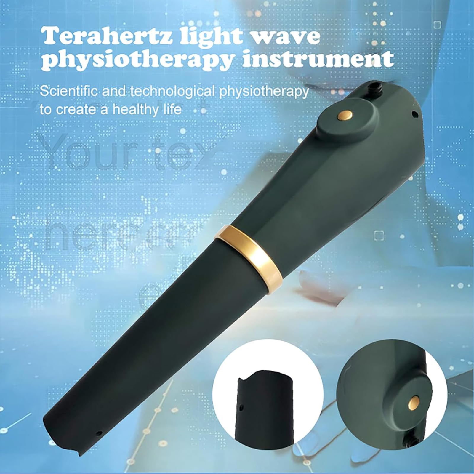 Terahertz Wave Physiotherapy Instrument, Terahertz Therapy Devices with Infrared Band Light Wave and 15-20 cm Penetration Skin, ajustable 3 niveles Temperature, Release Negative Ions, for CellularRepa