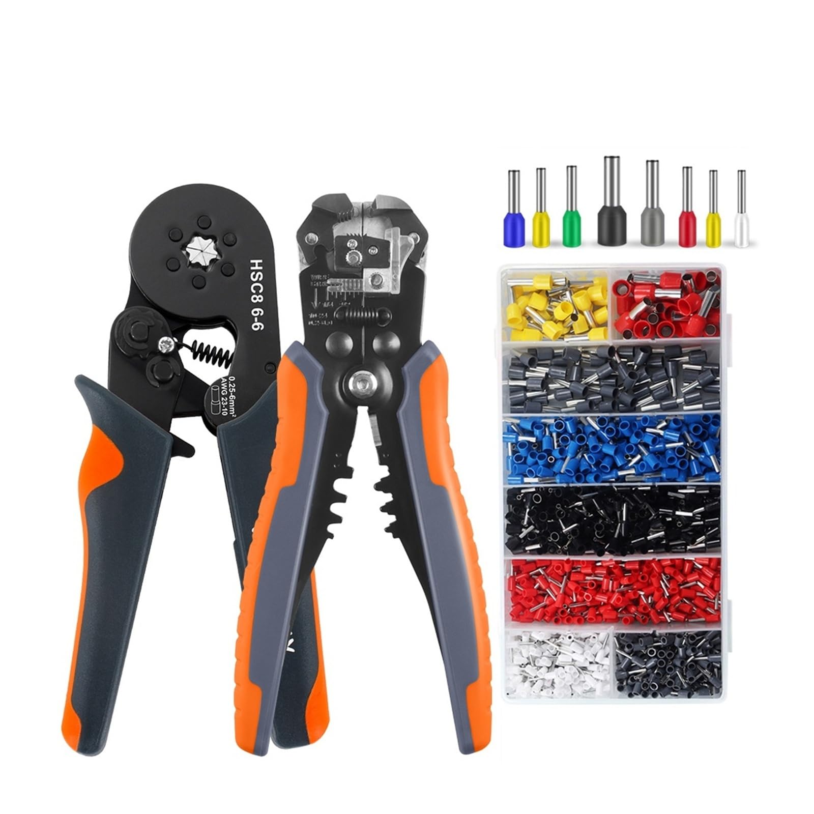 Yanyaxm 6-6 Yq 1200Pcs Crimper Cable Cutter Adjustable Automatic Wire Stripper Multifunctional Stripping Crimping Pliers Terminal Hand Tool