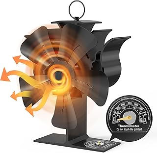 2023 Update Stove Fan, 5 Blades Log Burner Fan for Wood Burning Stove, Silent Operation - Eco-Friendly Circulation - Ideal Efficient Heat Distribution for Log Burner Fireplace and Wood Burner…