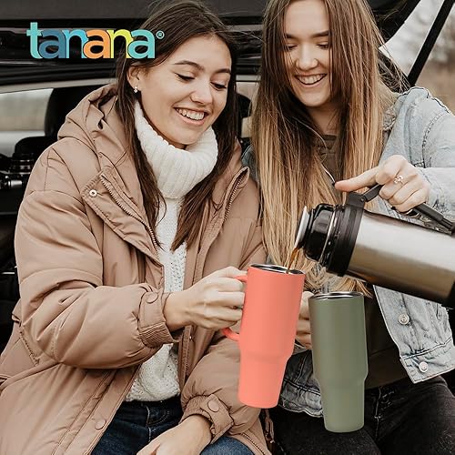Miniatura 8 de TANANA 40 oz  1200 ML Tumbler with Handle and Straw Lid  Dishwasher Safe  Insulated Cup Food Grade Stainless Steel Water Bottle Travel Coffee Mug