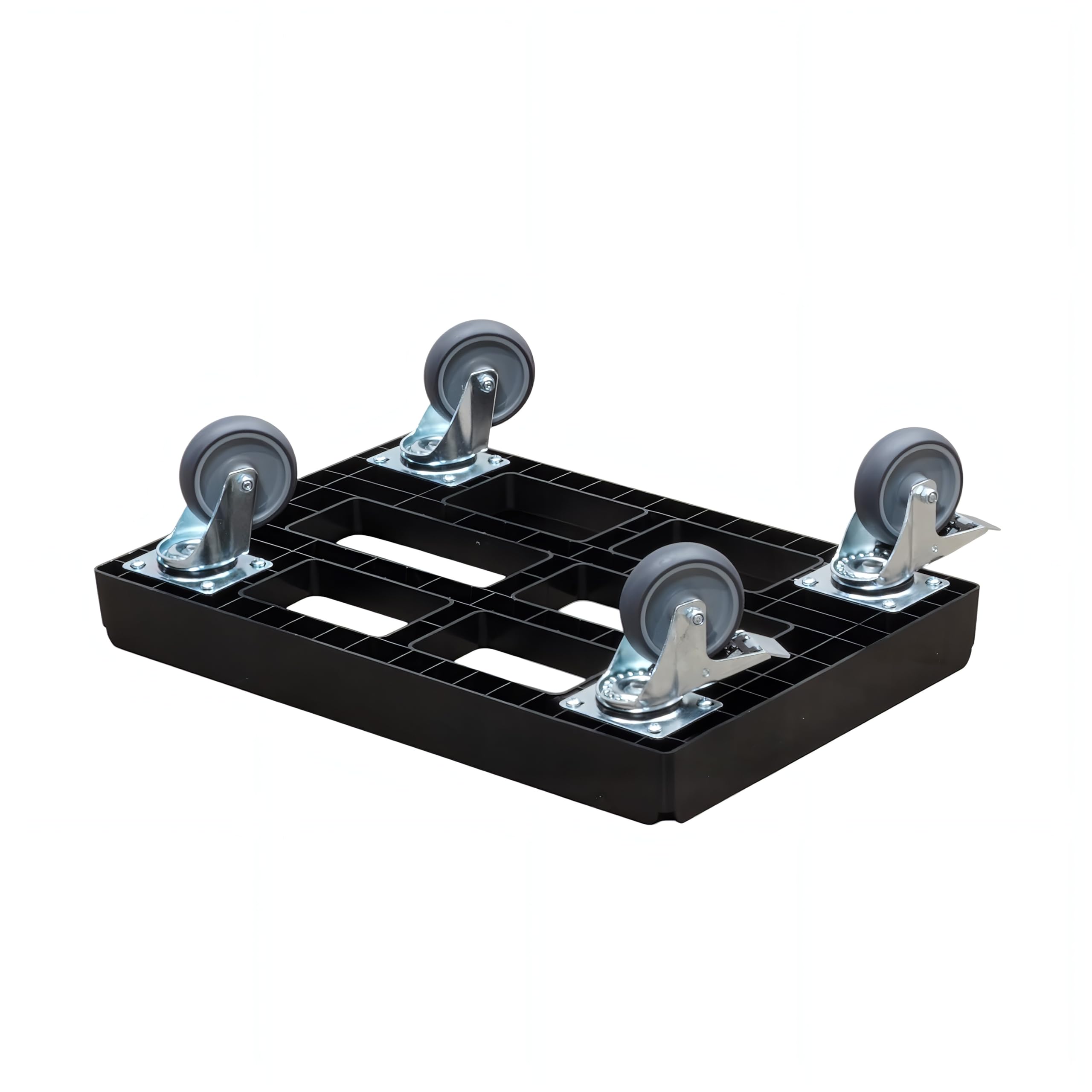 Transportroller für Kisten 60 x 40 cm mit 2 Bremsen in Schwarz