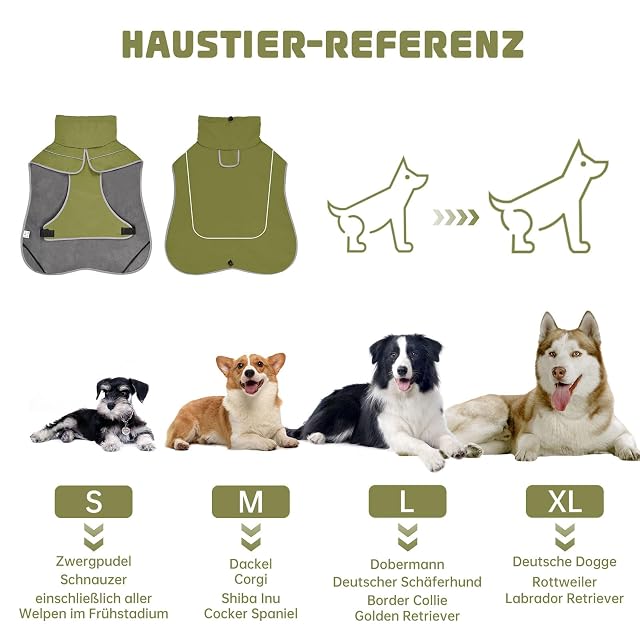 Foto 3 de 7 de WUFANC Impermeable Abrigo Perro - Reflectante Chaqueta para Perros Cierre Ajustable, Adecuado para Todas…