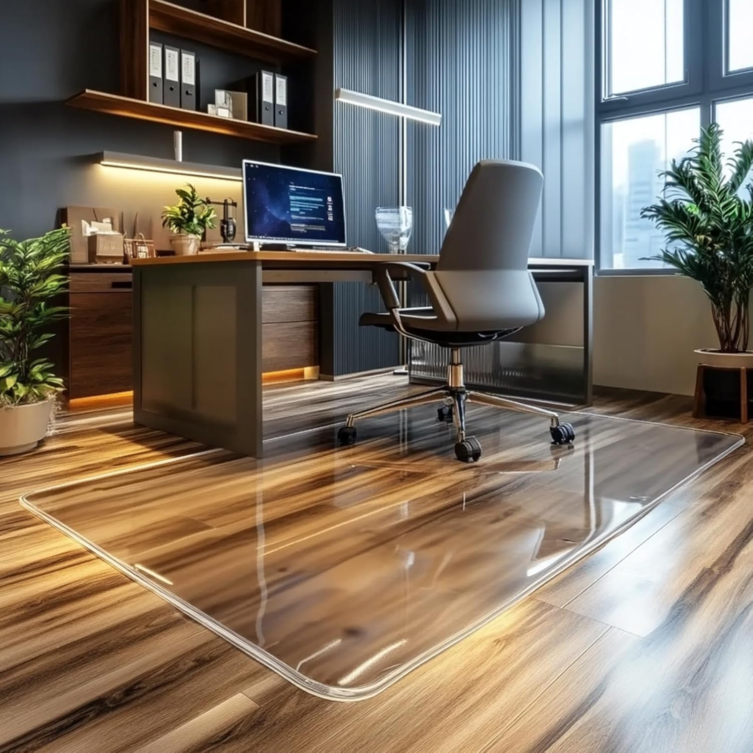 Chair Mat for Hard Floors 45x53 in, 0.2 in Thick, Clear