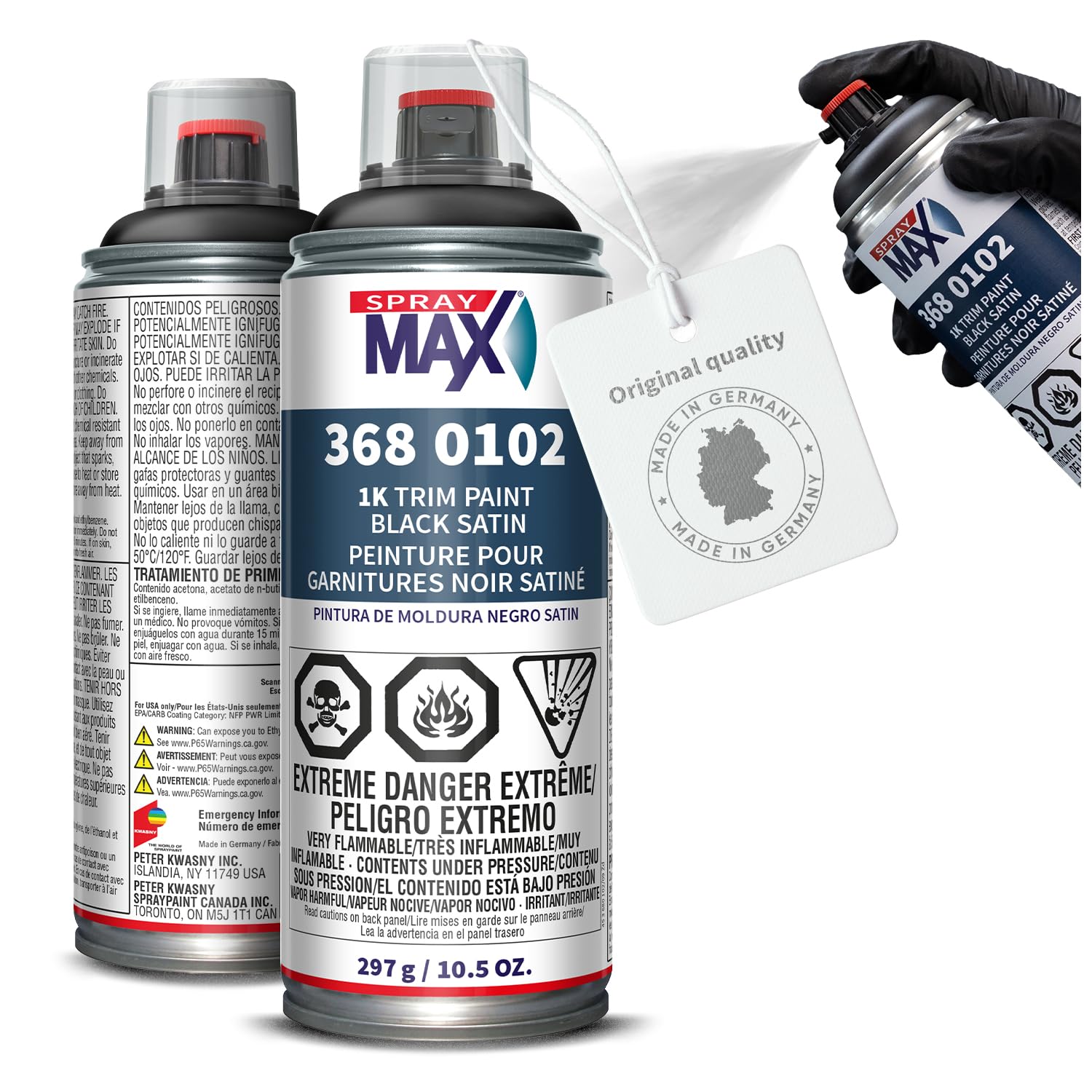 SprayMax 1K Trim Paint Black Satin | Professional Black Spray