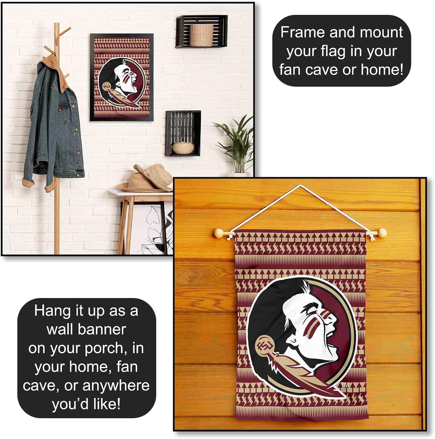 College Flags & Banners Co. Florida State FSU Noles Chevron Garden Flag