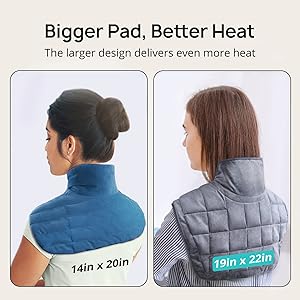 Heating Pad for Back Pain and Cramps Relief, 2.2lb Weighted Heating Pads for Neck and Shoulders, Extra-Large Soft Electric Pad with 4 Heat Settings, Auto-Off, Gifts for Women Men Mom Dad, 19" x 22"