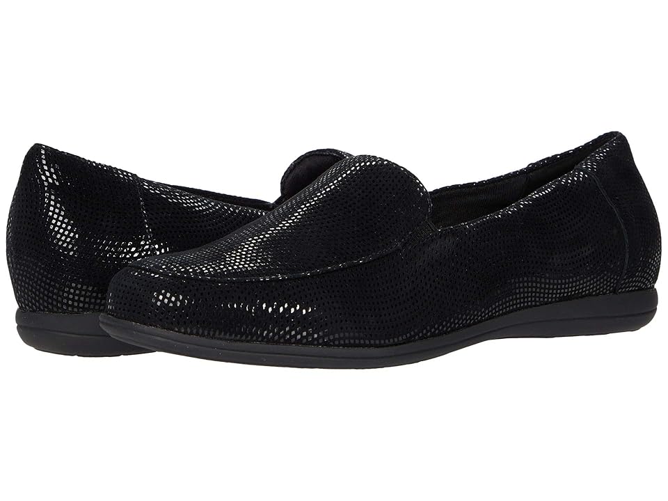Trotters Deanna (Black Mini Dots Leather) Women's Shoes INTERNATIONAL SHIPPING