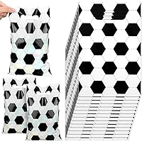 Vista 1 de Sinmoe 50 bolsas de golosinas de fútbol, bolsas de plástico para regalos de fiesta de fútbol, suministros de fiesta deportiva para decoraciones