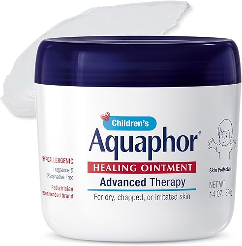 Aquaphor Children's Advanced Therapy Healing Ointment, 41% Petrolatum Skin Protectant Ointment for Minor Wound Care, Chapped or Cracked Skin and Lips, 14 Oz Jar