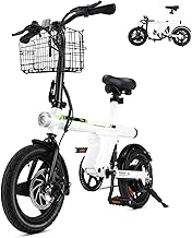 Finbike U1 Electric Bike for Adult/Teens,14" Folding Electric Bicycle with LCD Display,25KM/H & 45KM Range,4H Fast Charge,4 Riding Modes,Rear Shock Absorber,120KG Capacity,Compact Foldable Ebike