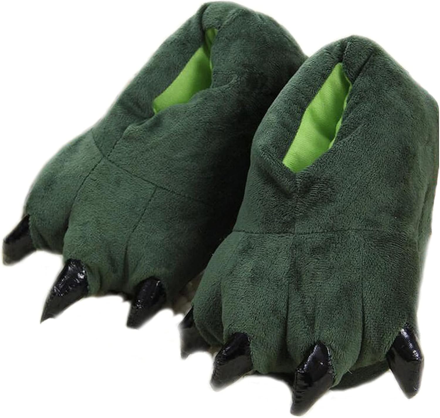 Unisex Plush Animal Paw Slippers - Fuzzy Warm House Shoes with Dinosaur Paw & Claw Design - Image 7