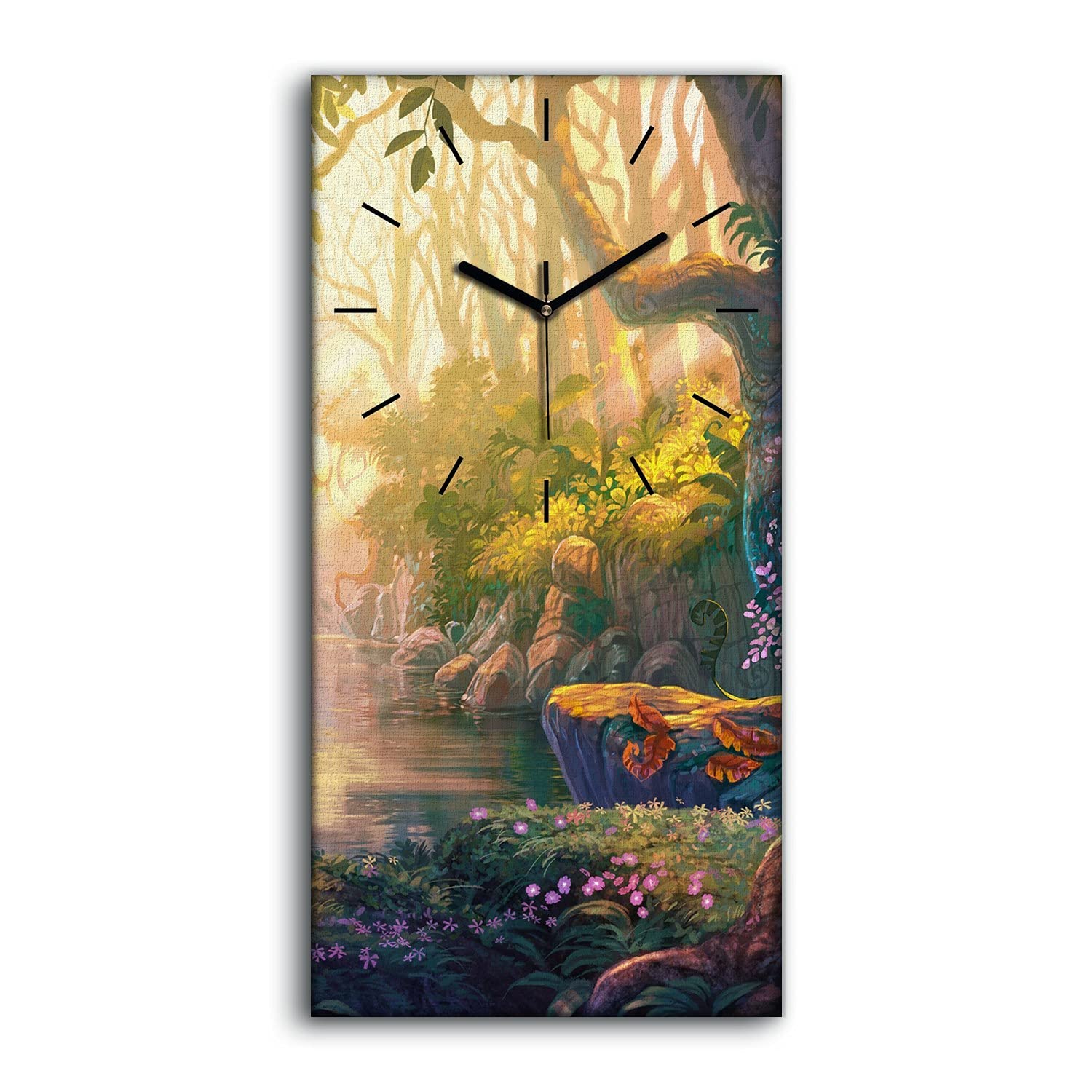 Horloge sur Toile Salon et Chambre Décoration Forêt Mystique