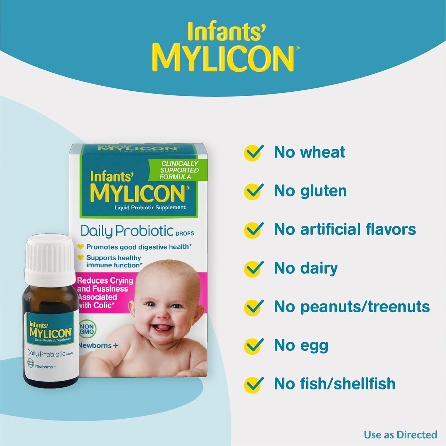 Infants' Mylicon Daily Probiotic Drops, for Colic and Fussiness, 8mL, 21 Daily Doses - Image 2