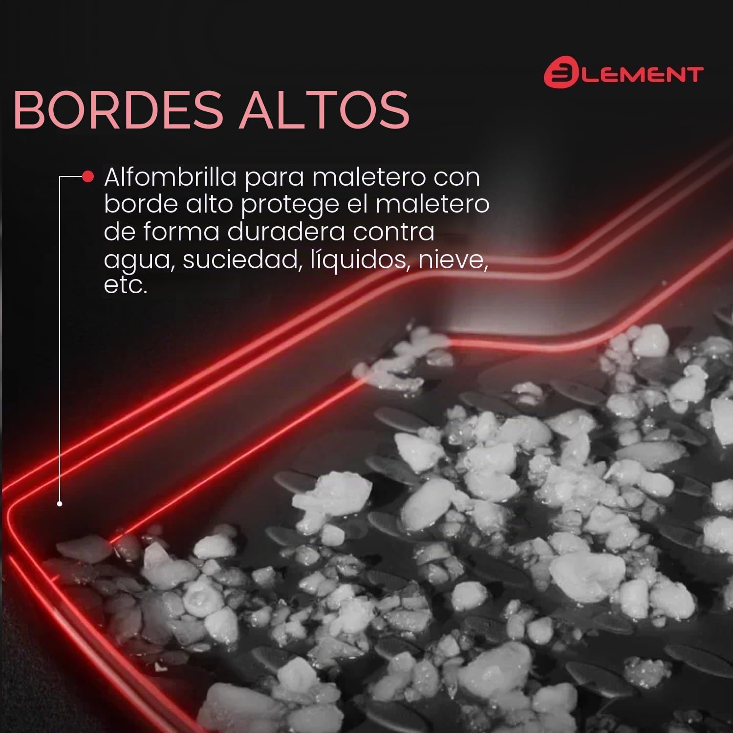 Element Juego de Alfombrillas de Goma y Maletero 3D para VW T-ROC | Año de construcción 2017-2025 | Posición Superior del Suelo de Carga | 100% Ajuste, Alfombrillas Resistentes para Coche