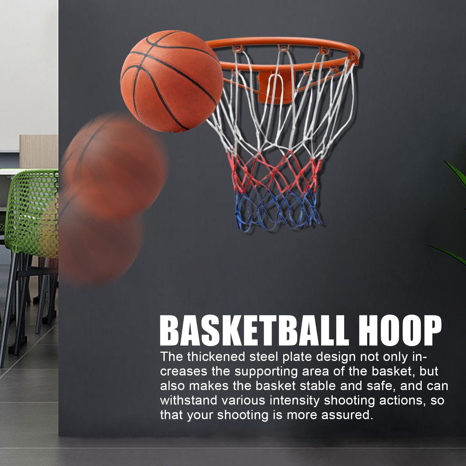 Aro De Baloncesto - Borde De Metal Resistente De 45 Cm Sin Perforaciones