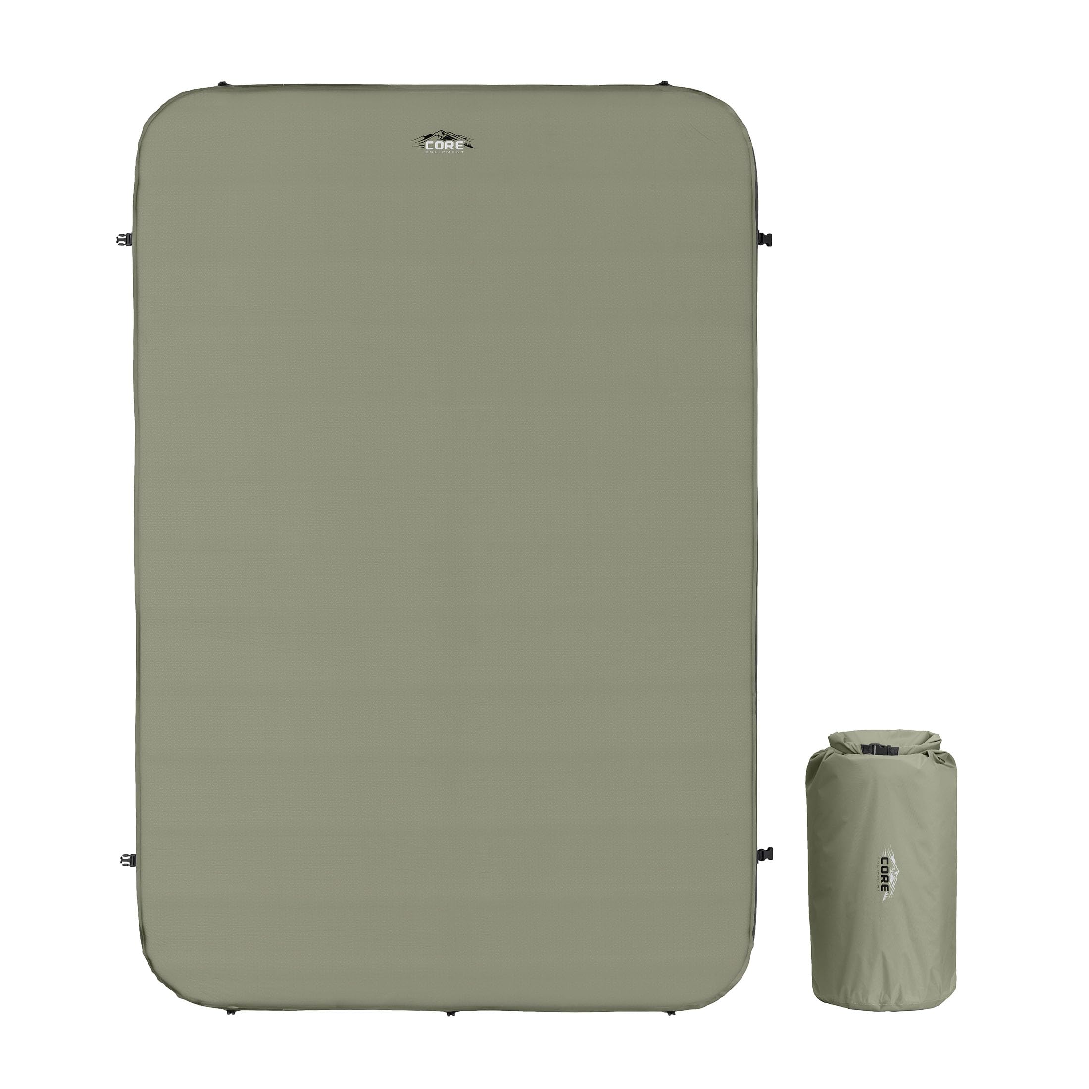 CORE Double Self Inflating Camping Bed | Perfect Blow Up Mattress for Travel Car Camping & Outdoor Use | Air & Foam Filled Inflatable Sleeping Pad for