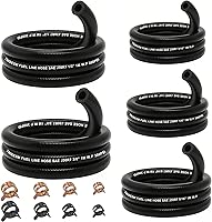 Tnisesm 25PCS Fuel Line Hose Kit - 5 Sizes 3/16" 1/4" 5/16" 3/8" 1/2" NBR Rubber 3.3ft + 20 Clamps for Kawasaki EZGO Golf Cart ATV Tractor Small Engines